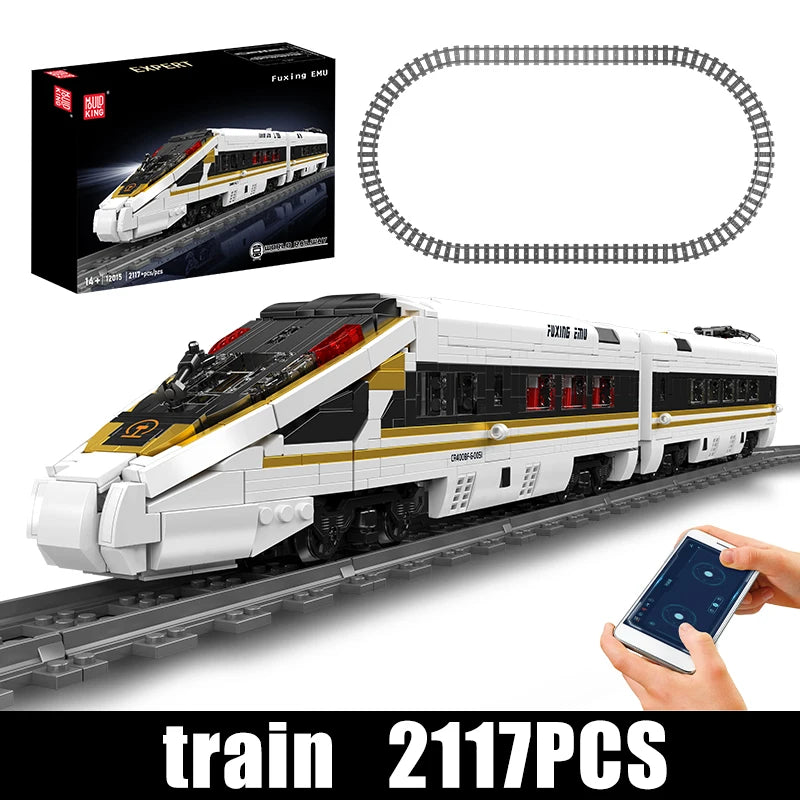 Mould King 12015 RC Fuxing EMU High-Speed Train | Motorized Technical Locomotive Building Block Set - Limetastore