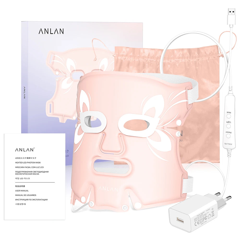 ANLAN LED Facial Mask - 5 Color Silicone Waterproof Thermotherapy for Anti-Aging, Skin Rejuvenation, and Brightening - Limetastore