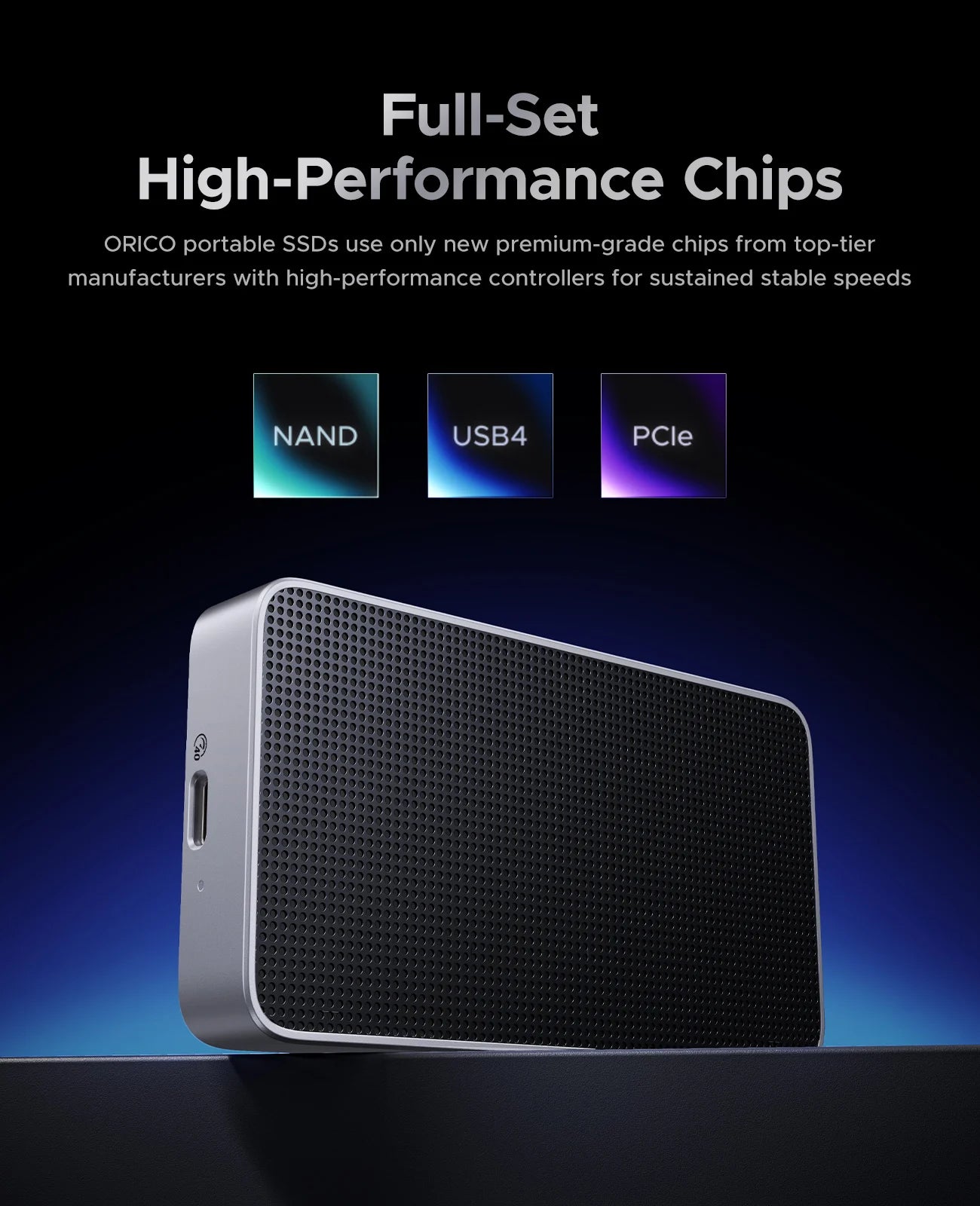 ORICO 40Gbps USB4 Portable NVMe 40Gbps Ultra Fast External SSD Drive PCIe4.0 NVME Up to 3800MB/s Compatible Thunderbolt 3/4