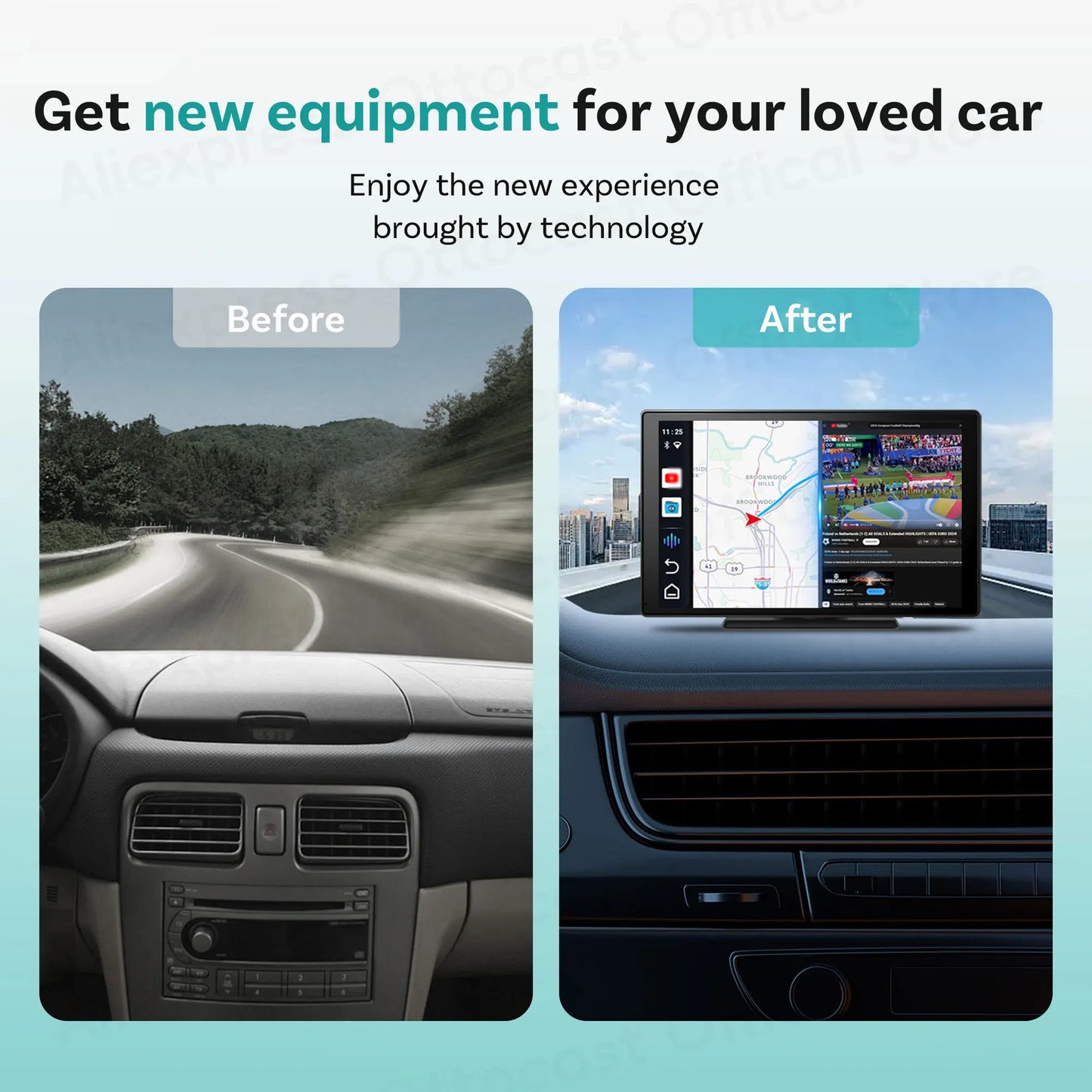 OTTOCAST Express 9" Wireless CarPlay Android Car Display