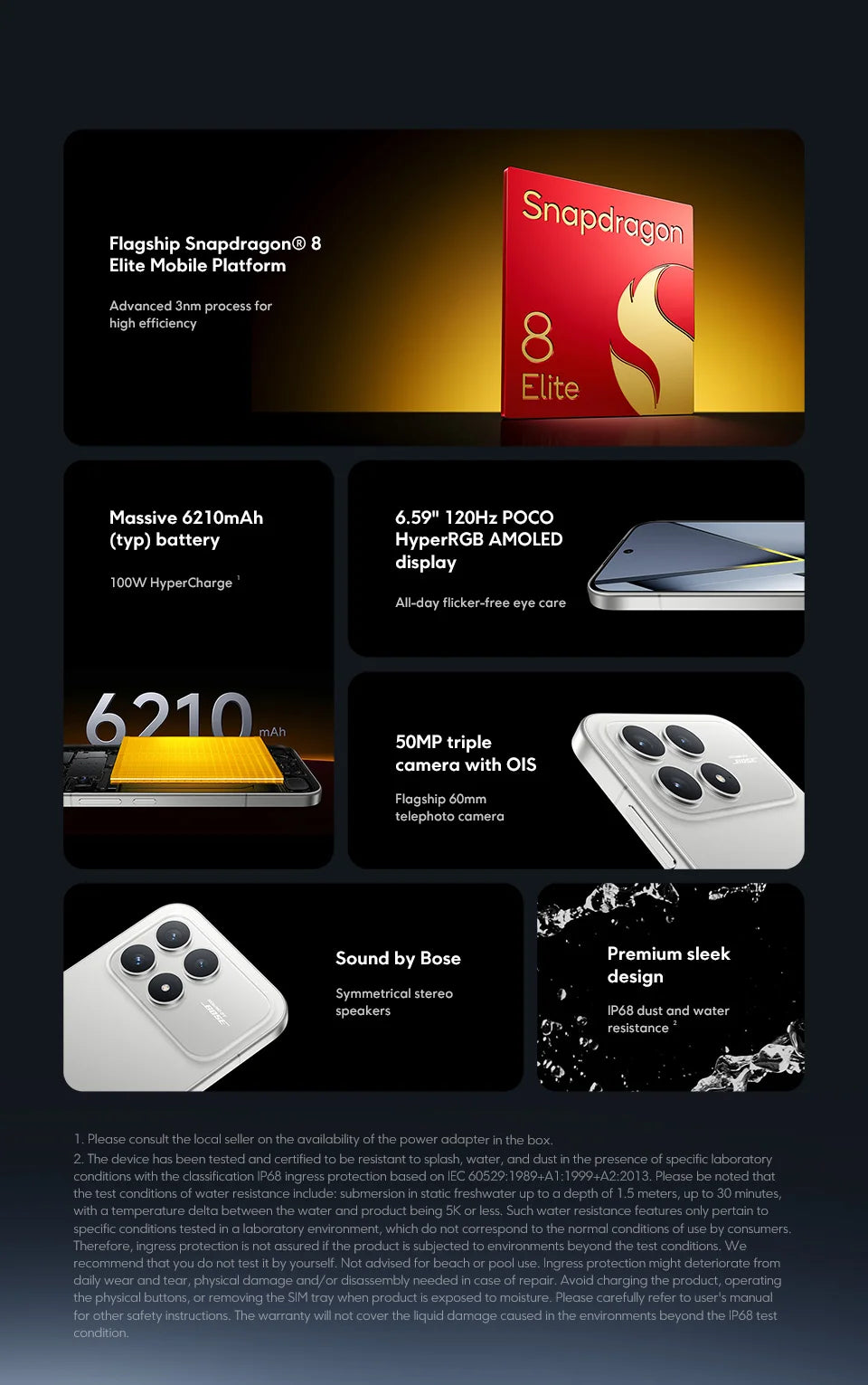 POCO F8 Pro 5G Smartphone Global Version Snapdragon® 8 Elite 6.59" 120Hz AMOLED Display 6210mAh  50MP Camera 100W Charge NFC - Limetastore