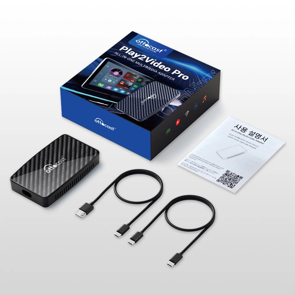 OTTOCAST Play2Video Pro Wireless CarPlay & Video AI Box