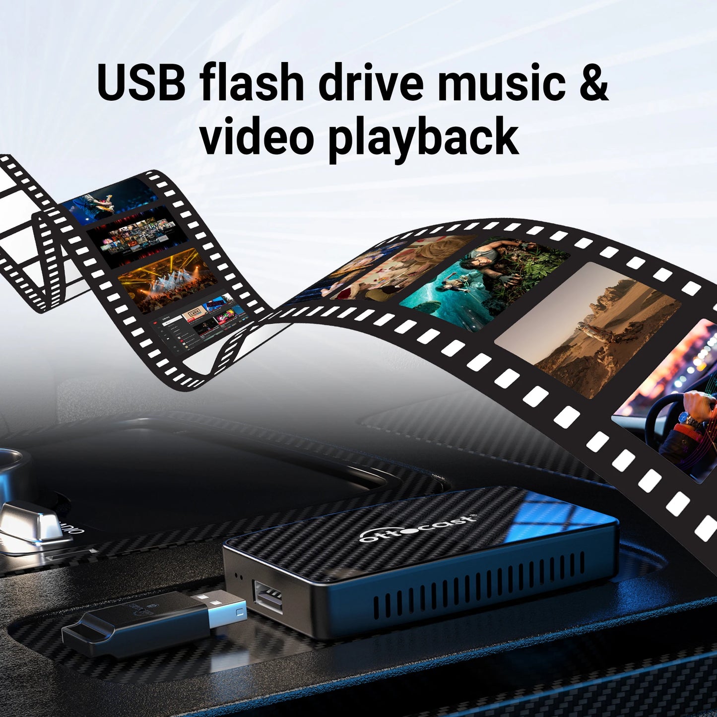 OTTOCAST Play2Video Pro Wireless CarPlay & Video AI Box