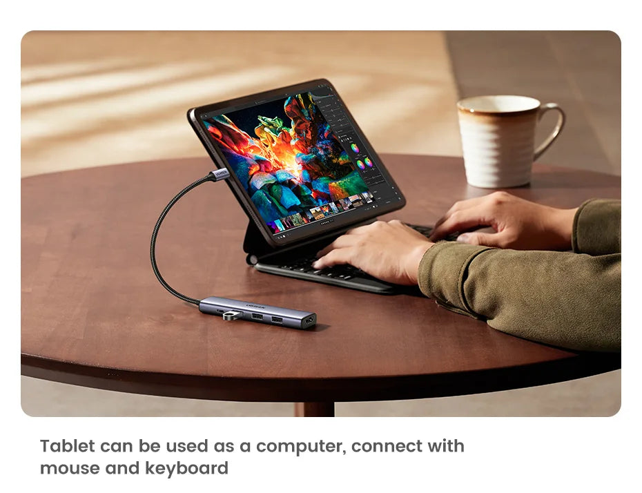 GREEN zvezdišče USB‑C 7‑v‑1 s HDMI 4K, SD/TF, USB‑A 5Gbps, PD100W – Type‑C 3.1