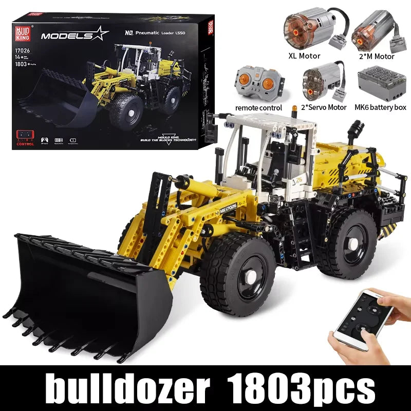 Mould King 17026 RC Pneumatic Loader L550 – Motorized Engineering Truck Building Block Set for Kids & Collectors - Limetastore