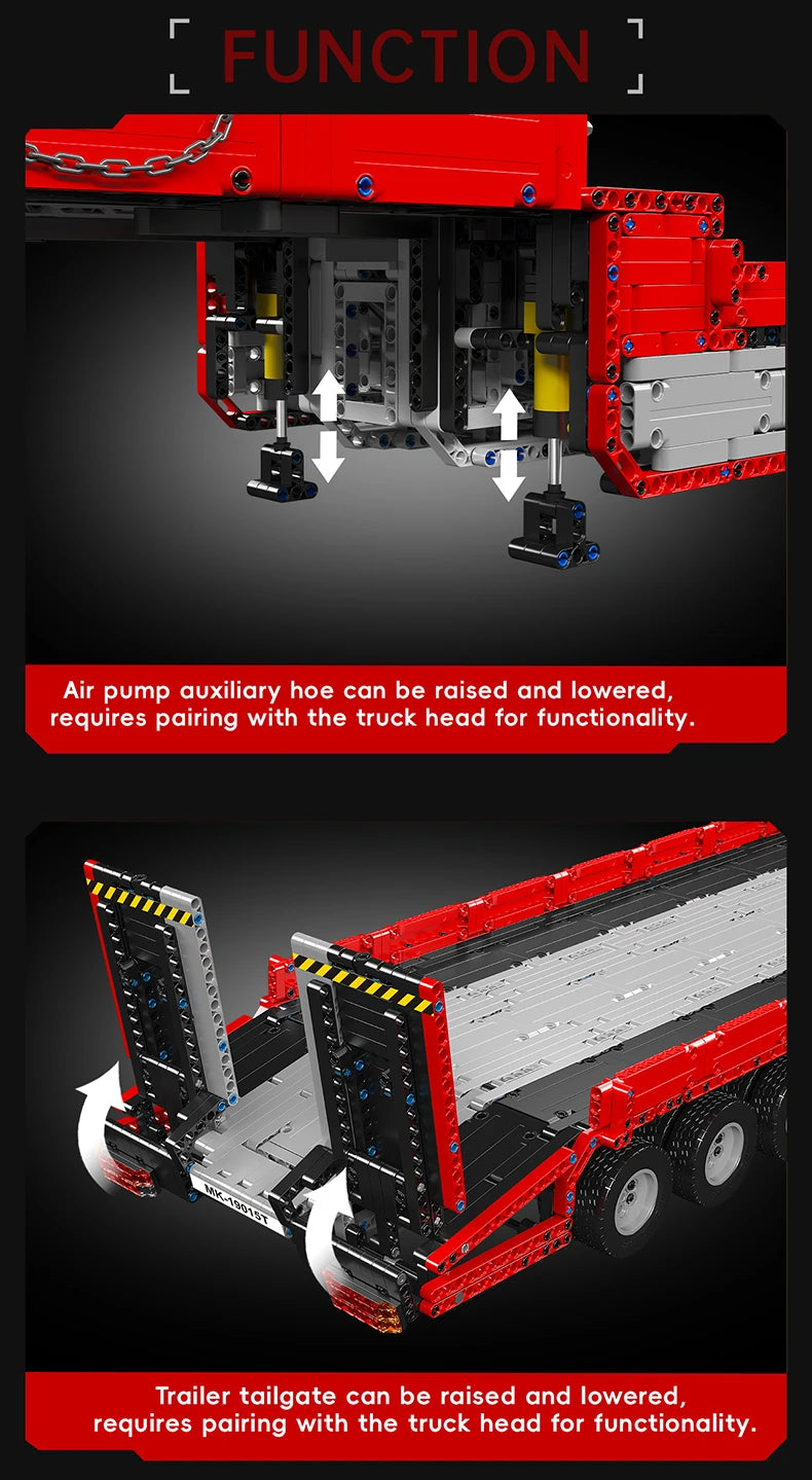 Mould King 19015 / 19015T RC Tractor Truck Building Set | Motorized Technical Semi-Truck Model - Limetastore