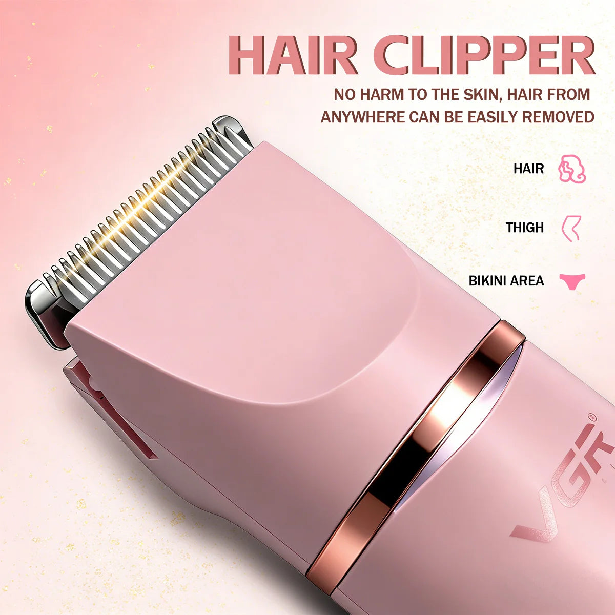 VGR V-763 3-v-1 epilator za ženske IPX7 vodoodporen odstranjevalec dlak