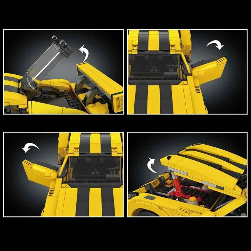 Mould King 10046 Yellow Sport Racing Car — MOC‑120125 Technical Building Block Set - Limetastore