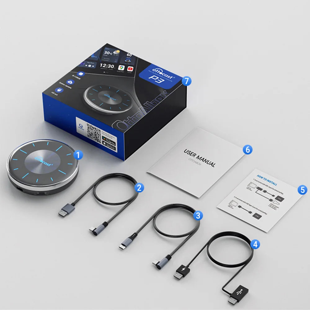 OTTOCAST OttoAiBox P3 Wireless CarPlay AI Box with HDMI