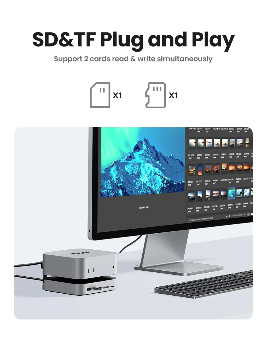 UGREEN Mac Mini priklopna postaja s 4K240Hz DisplayPortom, režo za M.2 NVMe SSD
