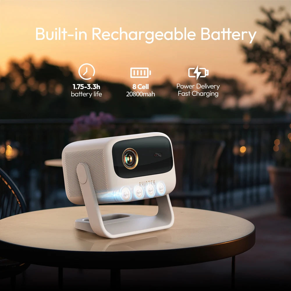 BYINTEK U90 Smart Portable DLP Projector – Native 1080P, 4K Support, Android 11.0