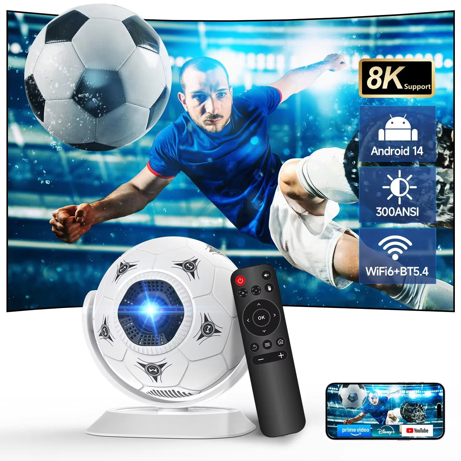 Pametni projektor Magcubic HY300F Football Edition | Android 14 in podpora za 8K