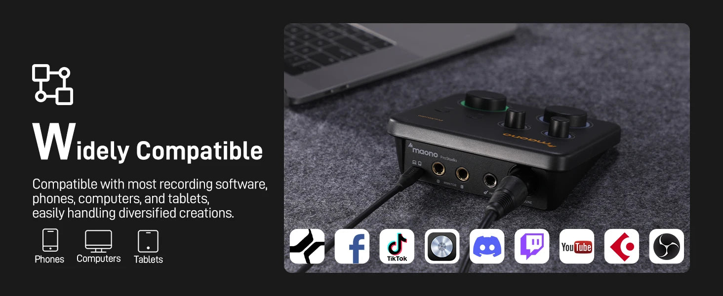 Maono PS22 Lite – USB avdio vmesnik 24-bit/192 kHz | XLR vhod, povratna zanka, podpora za ASIO, združljiv z DAW za glasbo, kitaro in snemanje