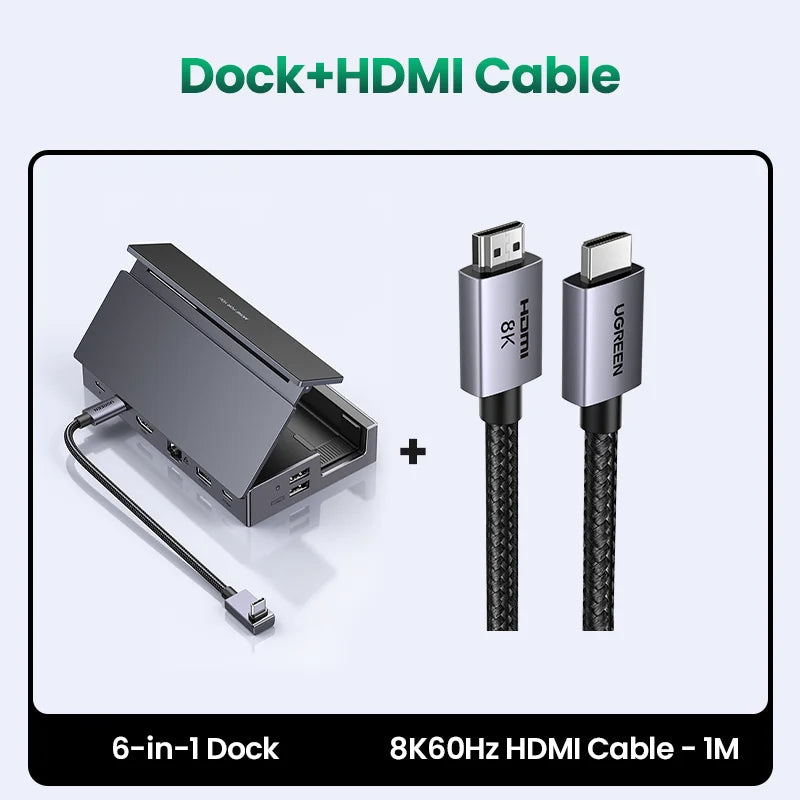 UGREEN 9-v-1 Steam Deck priklopna postaja s HDMI 4K60Hz, RJ45 Ethernet, PD100W, USB-A/C