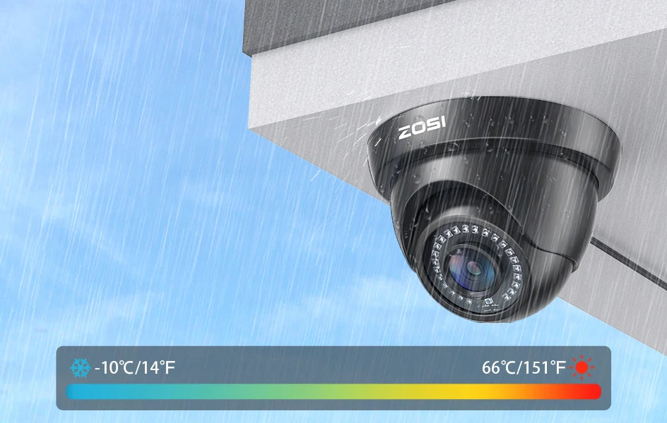 ZOSI 1080p 8-kanalni varnostni sistem CCTV za dom – H.265+ DVR z 2MP notranjimi/zunanji dome kamerami