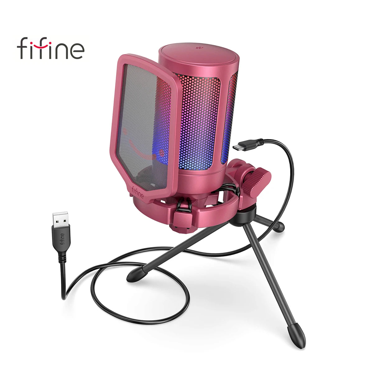 FIFINE A6V Ampligame RGB USB Gaming Microphone | Condenser Mic for PC - Limetastore
