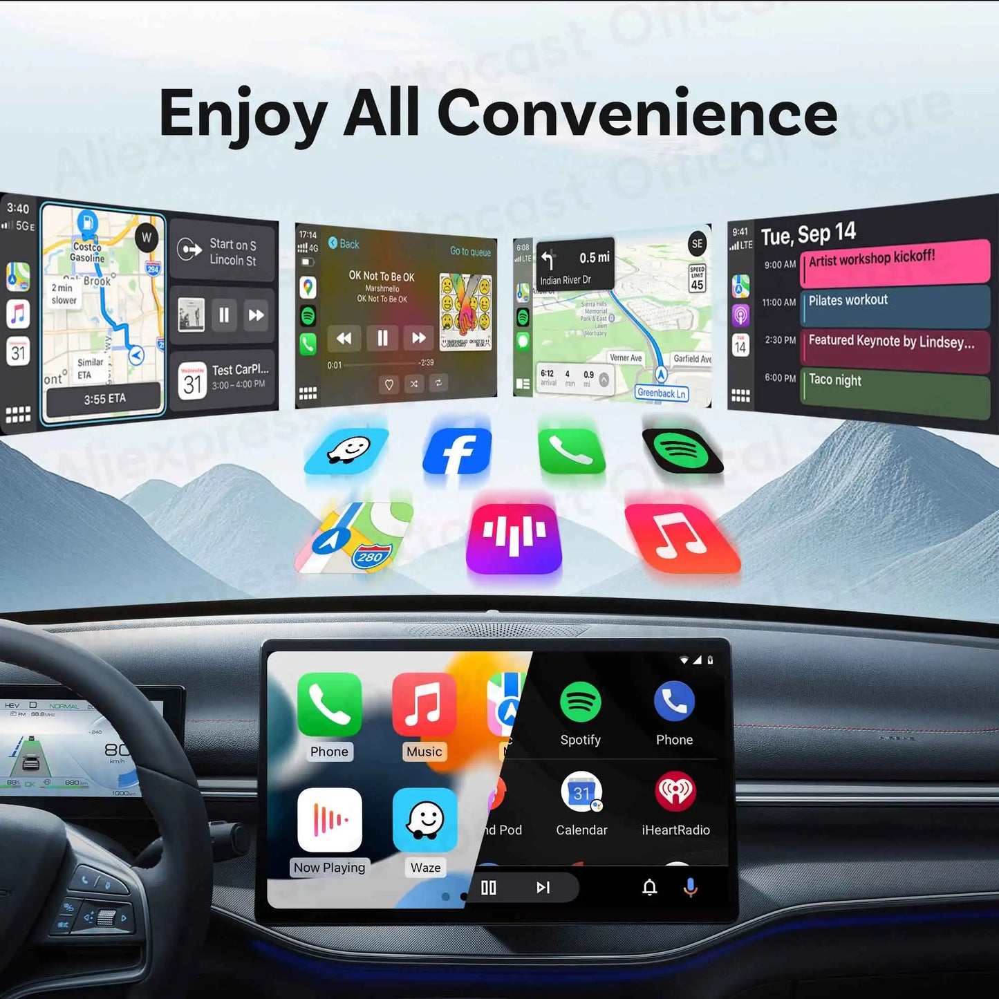 Brezžični adapter CarPlay in Android Auto OTTOCAST Mini Nova 3.0