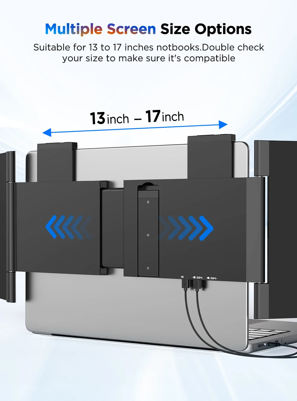 UPERFECT UFree Z14 FHD Wireless Laptop Monitor Extender Triple Screen Display for Laptop, Phone, PS5, Xbox, Switch - Limetastore