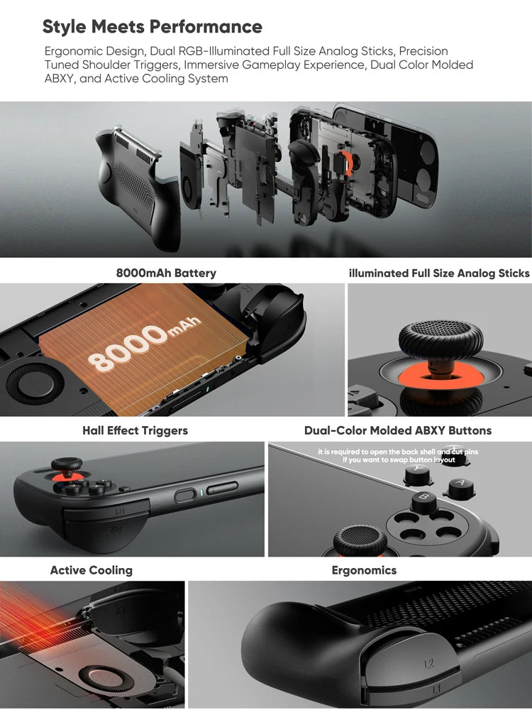 AYN Odin 3 Android Handheld 6'' 1080p AMOLED Screen Gaming Console Handheld - Limetastore