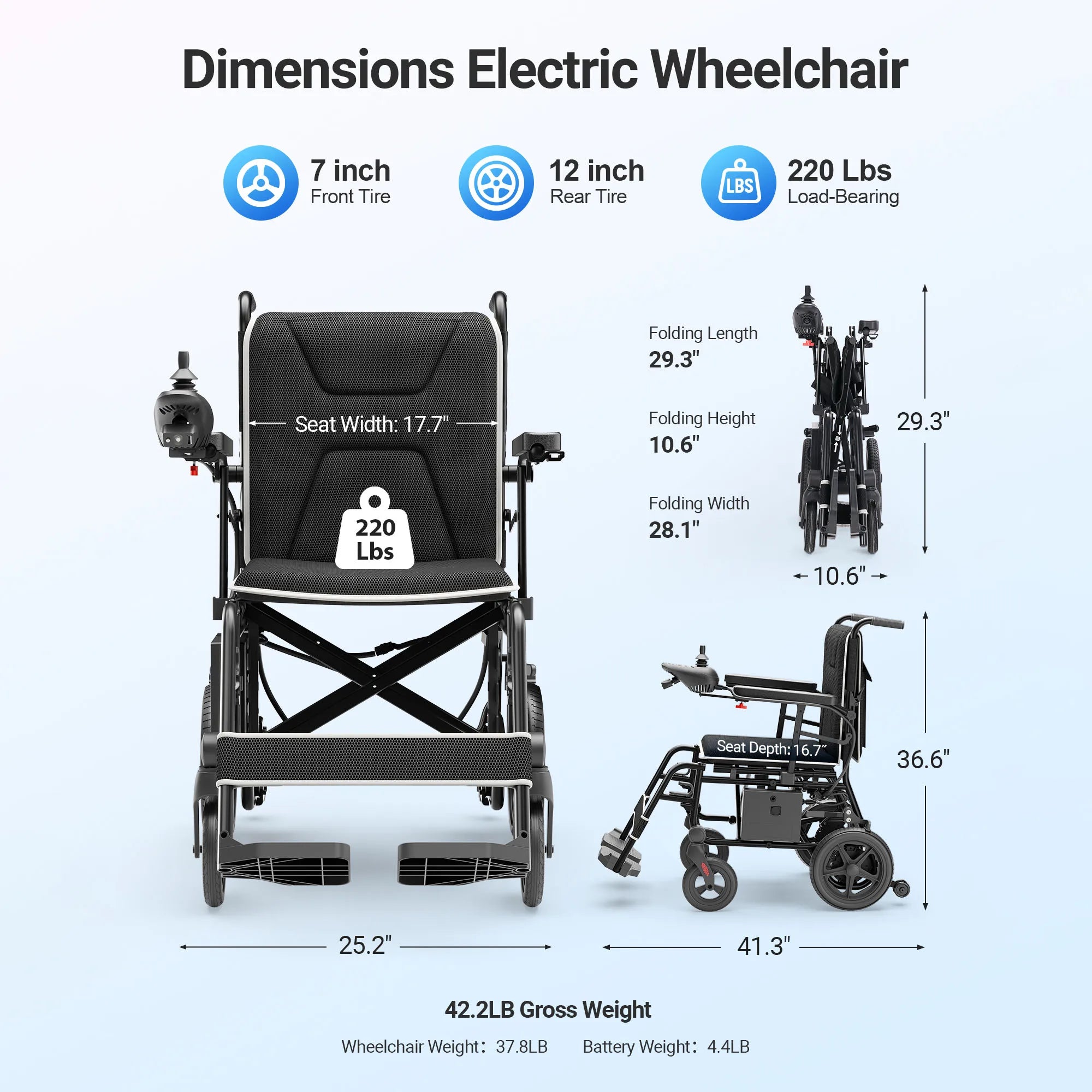 Folding Economical Electric Wheelchair for Adults (500W)