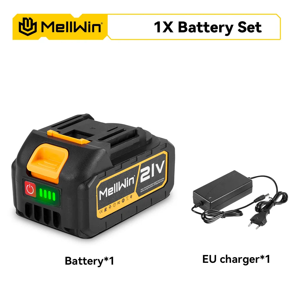 MELLWIN 21V Rechargeable Lithium Battery 15000mAh Lithium Ion Battery Pack For Makita 18V Battery Pin Electric Drill Power Tool - Limetastore