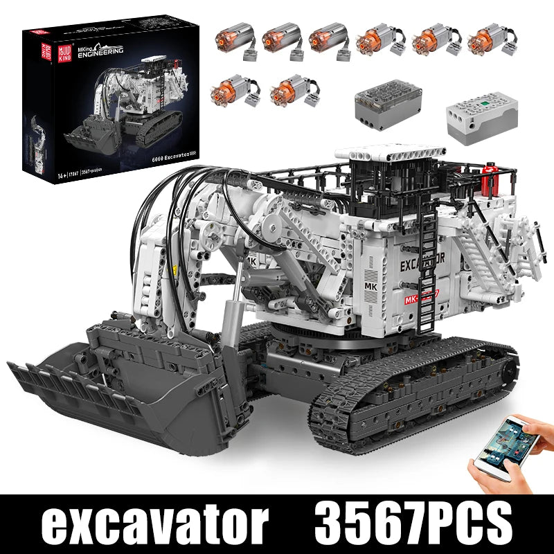 Mould King 17067 RC Excavator – Motorized 6060 Engineering Truck Building Block Set for Kids & Collectors - Limetastore
