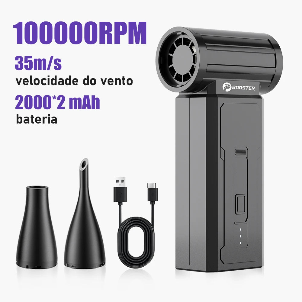 Booster W01 mini turbo ventilator – 100.000 vrt./min brezkrtačni reaktivni ventilator | Izjemno močan ročni pihalnik zraka
