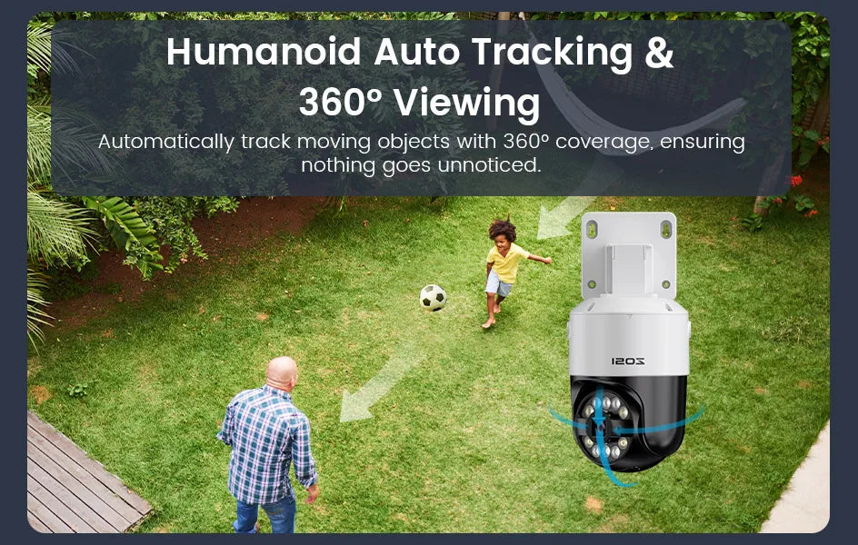 ZOSI 8MP PTZ PoE Security Camera System – 4K AI Face/Person/Vehicle Detection