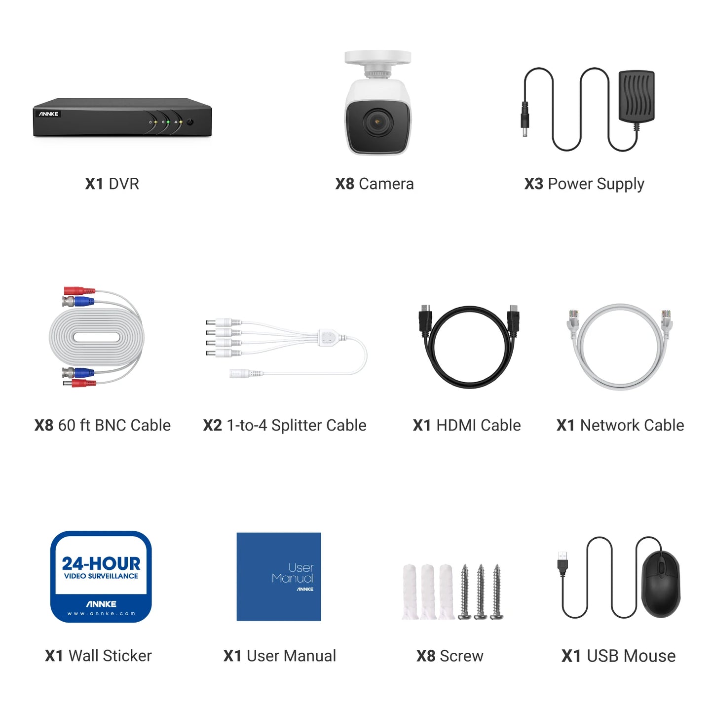 ANNKE 5MP Lite Ultra HD CCTV sistem | H.265+ 8-kanalni DVR, 8× EXIR kamer