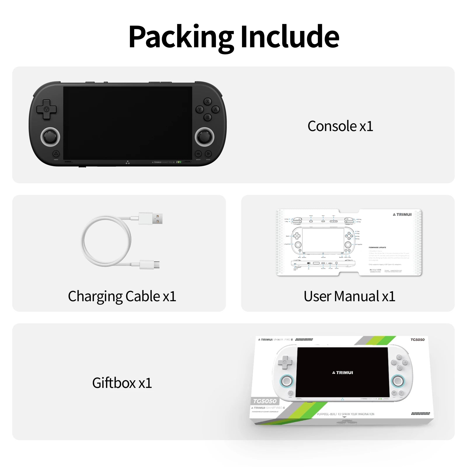 TRIMUI Smart Pro S Handheld Game Players Consoles 4.96'' IPS Screen 5000mAh Linux System Emulator Portable Console Retro Video - Limetastore