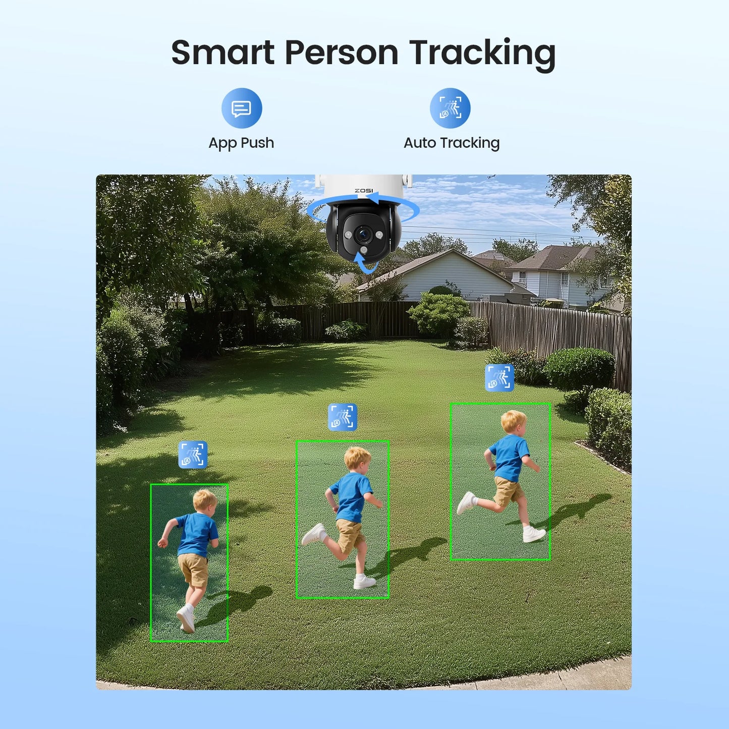 ZOSI C290 4K 8MP/4MP/2MP Outdoor PTZ WiFi Security Camera – Auto Person Tracking, 2‑Way Audio