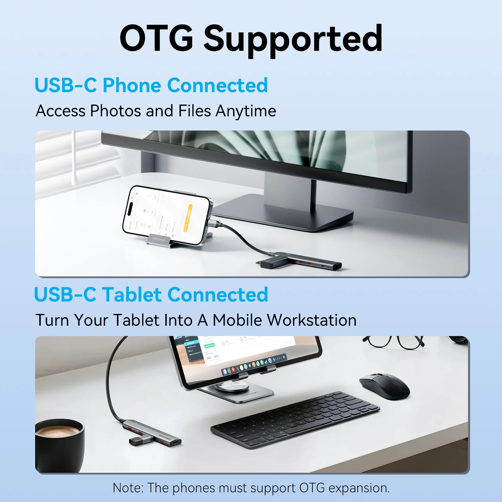 Vention USB‑C 3.2 Gen2 Hub | 4× USB‑C 10Gbps Aluminum Alloy Splitter