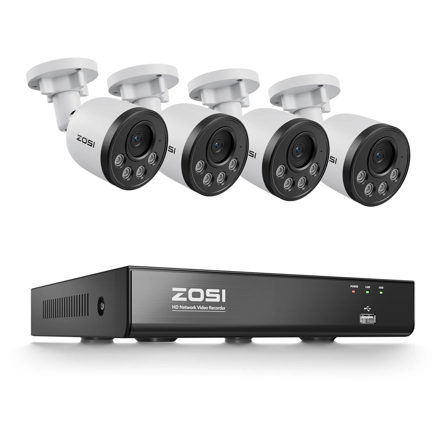 Varnostni kamerov sistem ZOSI 4K PoE NVR z 8MP vodoodpornimi žičnimi PoE kamerami H.265+ 4K/8MP 8-kanalni CCTV NVR za 24/7 nadzor doma