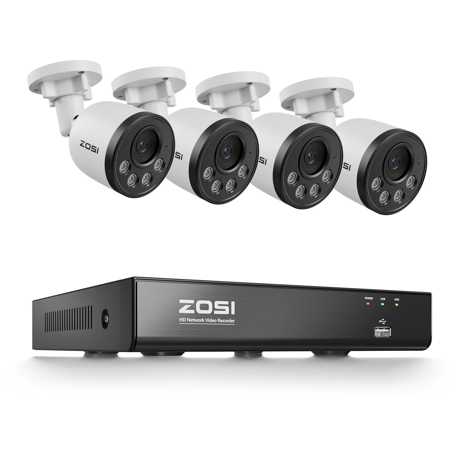 Varnostni kamerov sistem ZOSI 4K PoE NVR z 8MP vodoodpornimi žičnimi PoE kamerami H.265+ 4K/8MP 8-kanalni CCTV NVR za 24/7 nadzor doma
