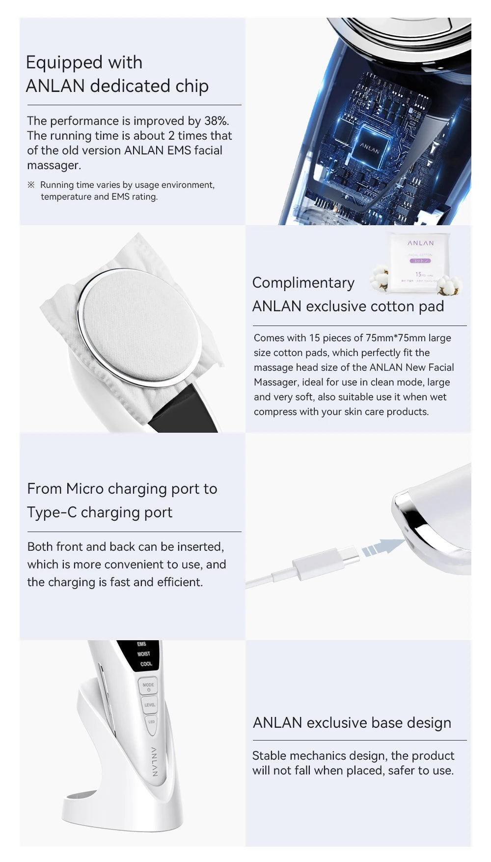 ANLAN EMS Facial Massager Pro Face Lifting Skin Rejuvenation Cold Compress Deep Cleaning Anti-aging Skincare Beauty Device