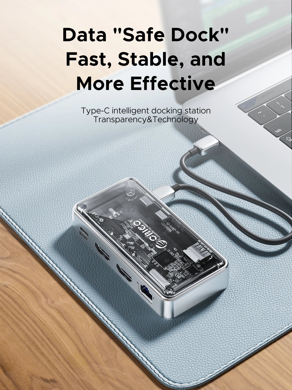 ORICO kovinska priklopna postaja USB-C 10Gbps s HDMI 4K60Hz in vrati USB 3.0