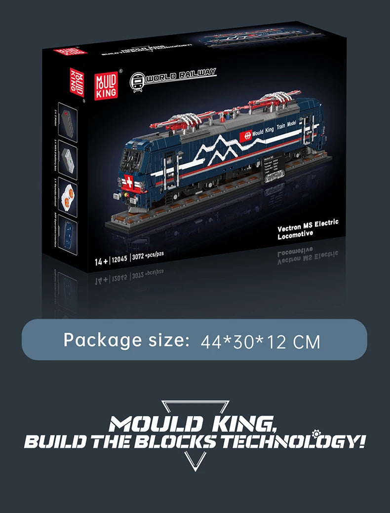Mould King 12045 Motorized Vectron MS Train Set | RC Technical Locomotive Building Blocks with Tracks - Limetastore