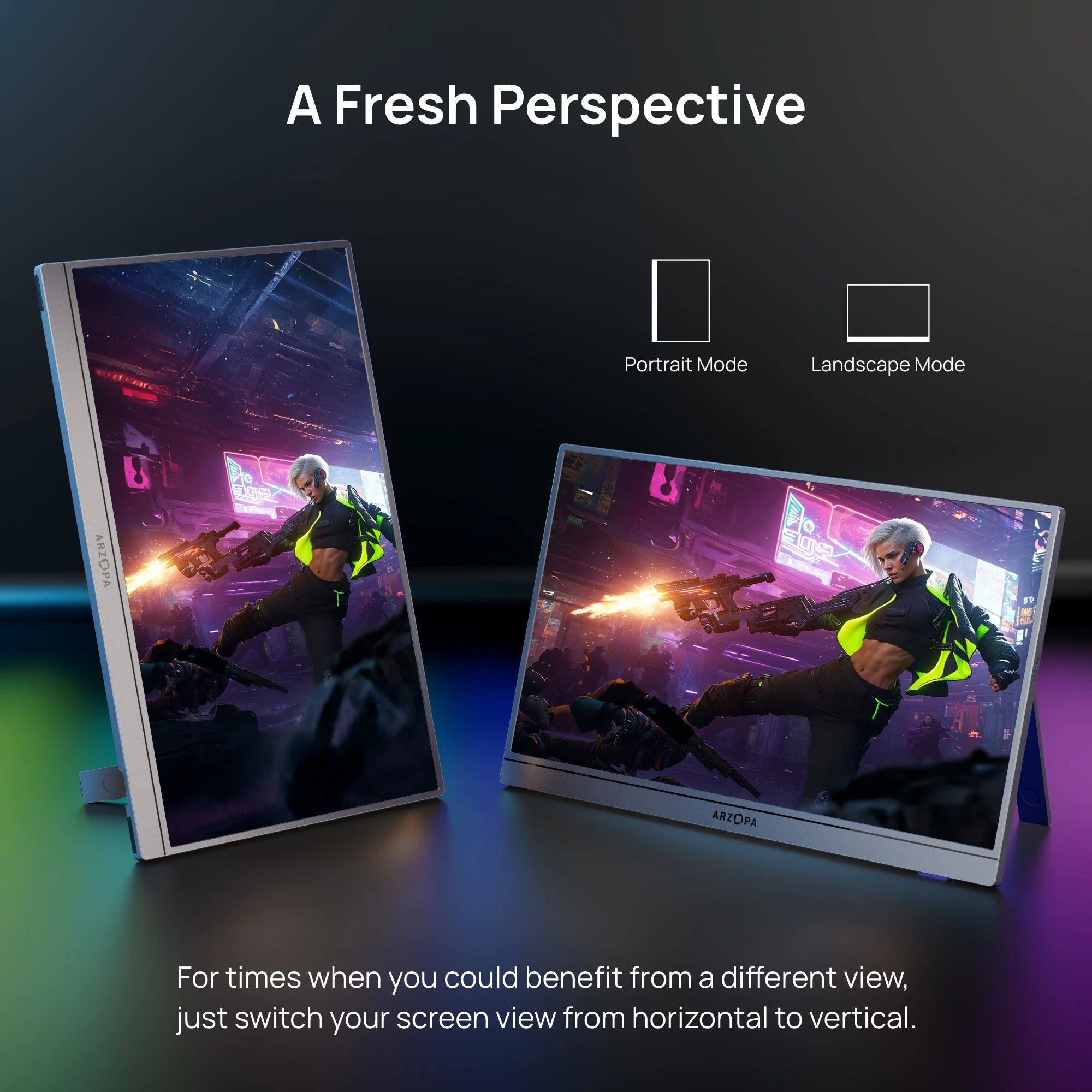 ARZOPA Z3FC 16.1" Portable Monitor | 2.5K QHD, 180Hz, HDR, IPS, Gaming & Work