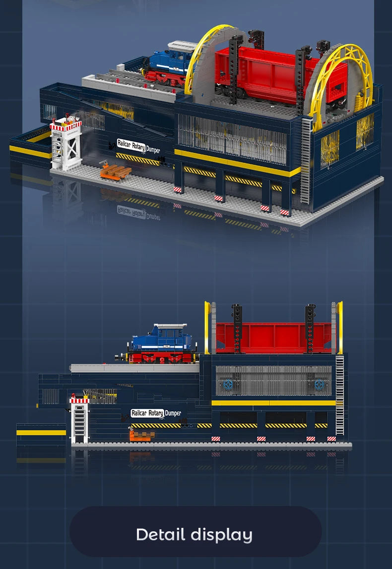 Mould King 17094 RC Railcar Rotary Dumper Building Set | Motorized Technical Train & Locomotive Building Blocks - Limetastore