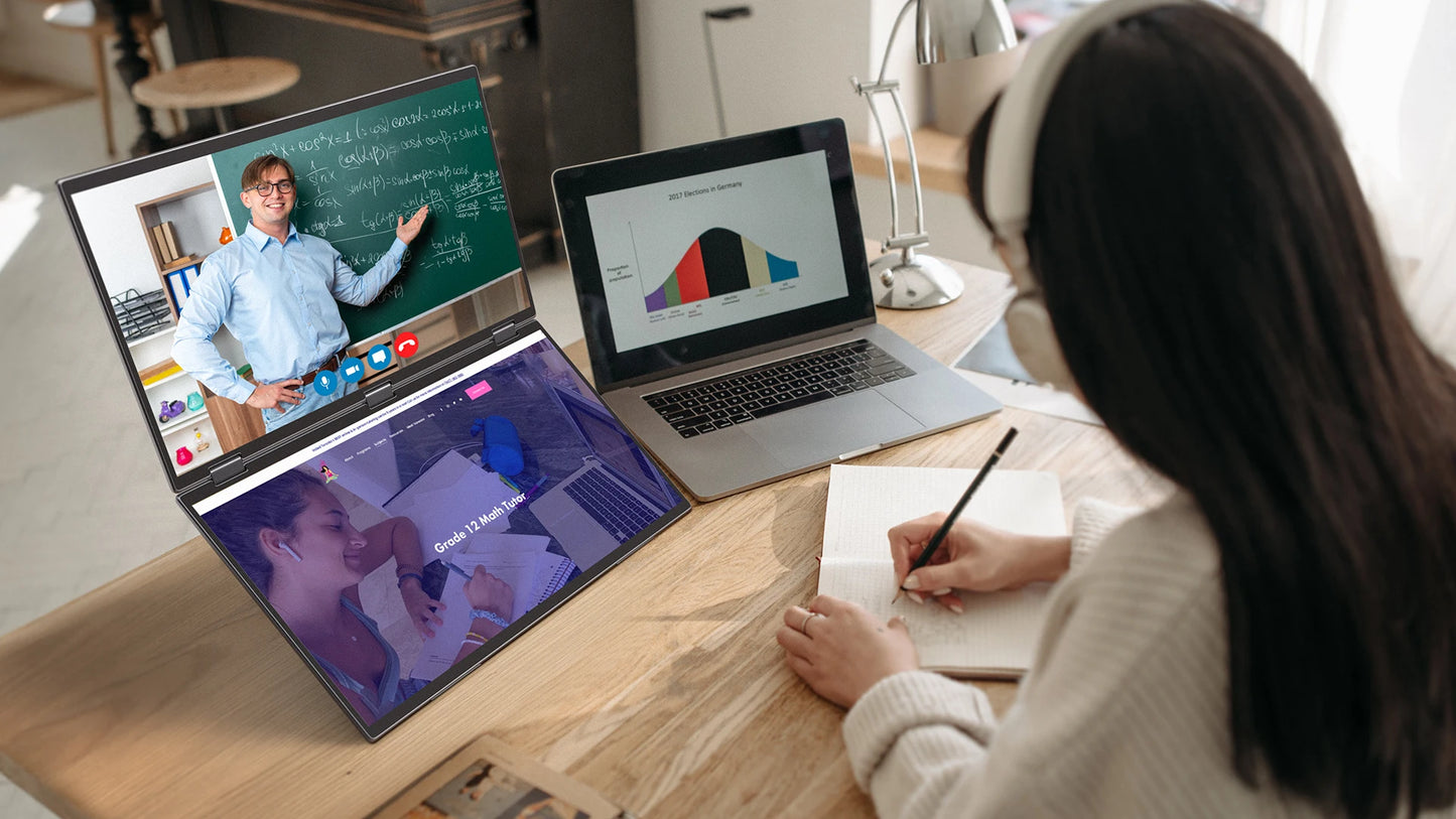 UPERFECT 18.5" Dual Screen Portable Monitor - 100Hz 100% sRGB 1080P HDR for PC, Mobile Phone, and Game Console - Limetastore