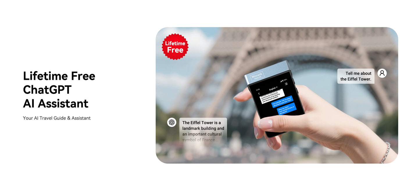 Wooask A9 4G+WiFi AI prevajalnik, ušesne slušalke, samostojne, brez aplikacije