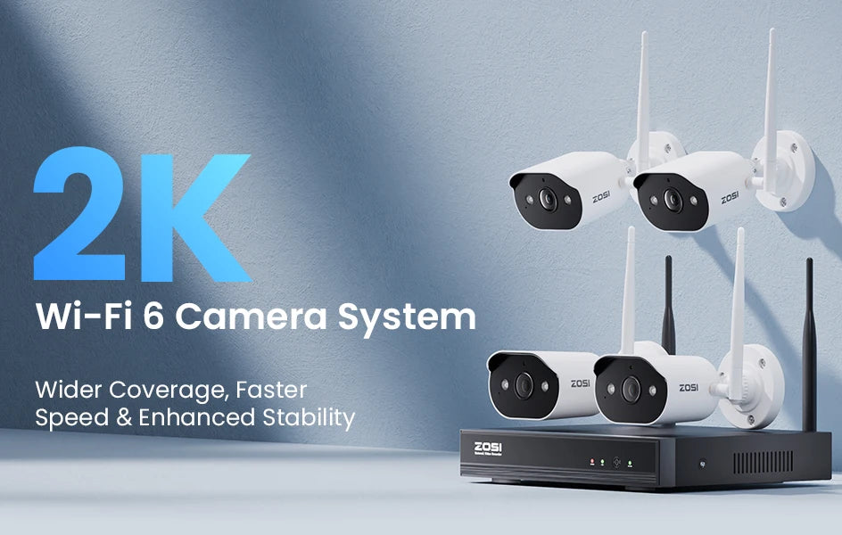 Varnostni kameri sistem Wi-Fi 6 ZOSI 2K – 3MP notranje/zunanje brezžične IP kamere z dvosmernim zvokom