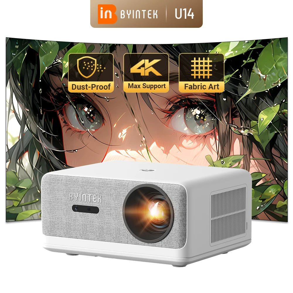BYINTEK LOVE U14 Smart Cinema Projector – 1250 ANSI Lumens, Native 1080P/4K Support