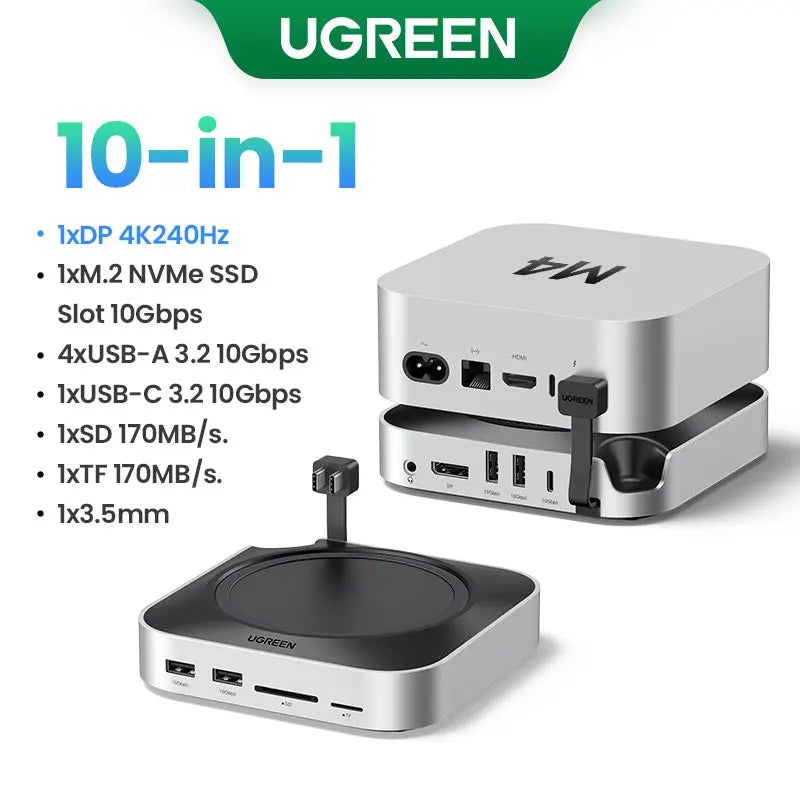 UGREEN Mac Mini priklopna postaja s 4K240Hz DisplayPortom, režo za M.2 NVMe SSD