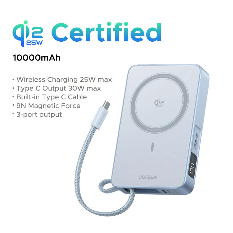UGREEN Qi2 25W Magnetic Power Bank – 20000mAh / 10000mAh Fast Charging Portable