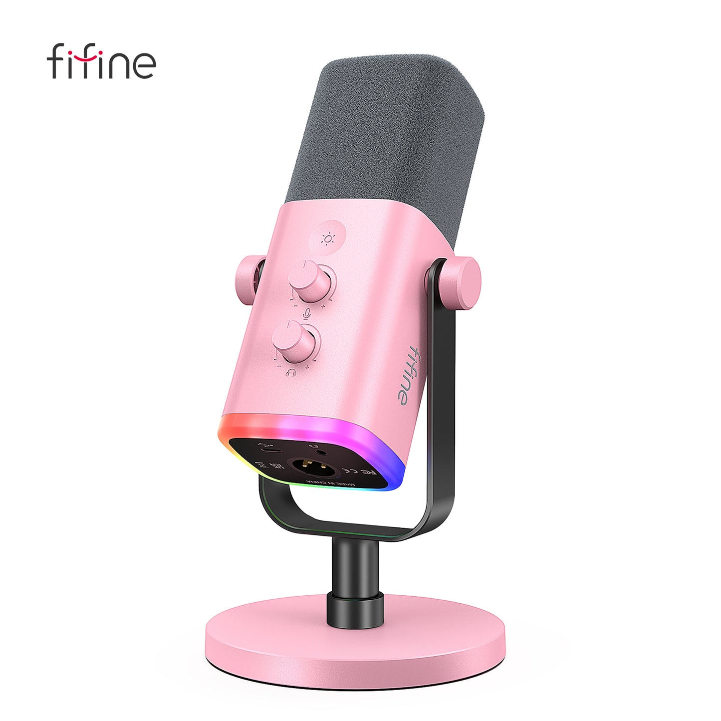 FIFINE AmpliGame AM8P USB/XLR Dynamic Microphone | RGB Control & Mute - Limetastore