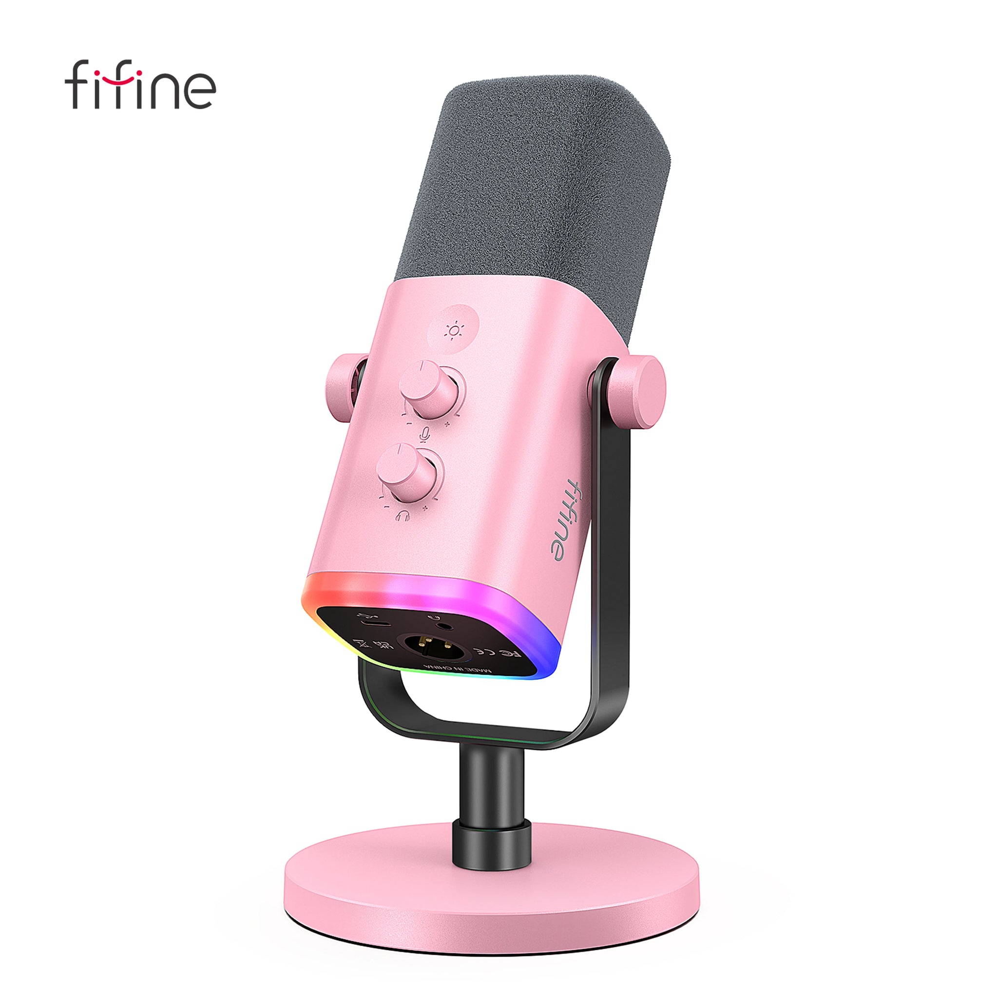 FIFINE AmpliGame AM8P USB/XLR Dynamic Microphone | RGB Control & Mute - Limetastore