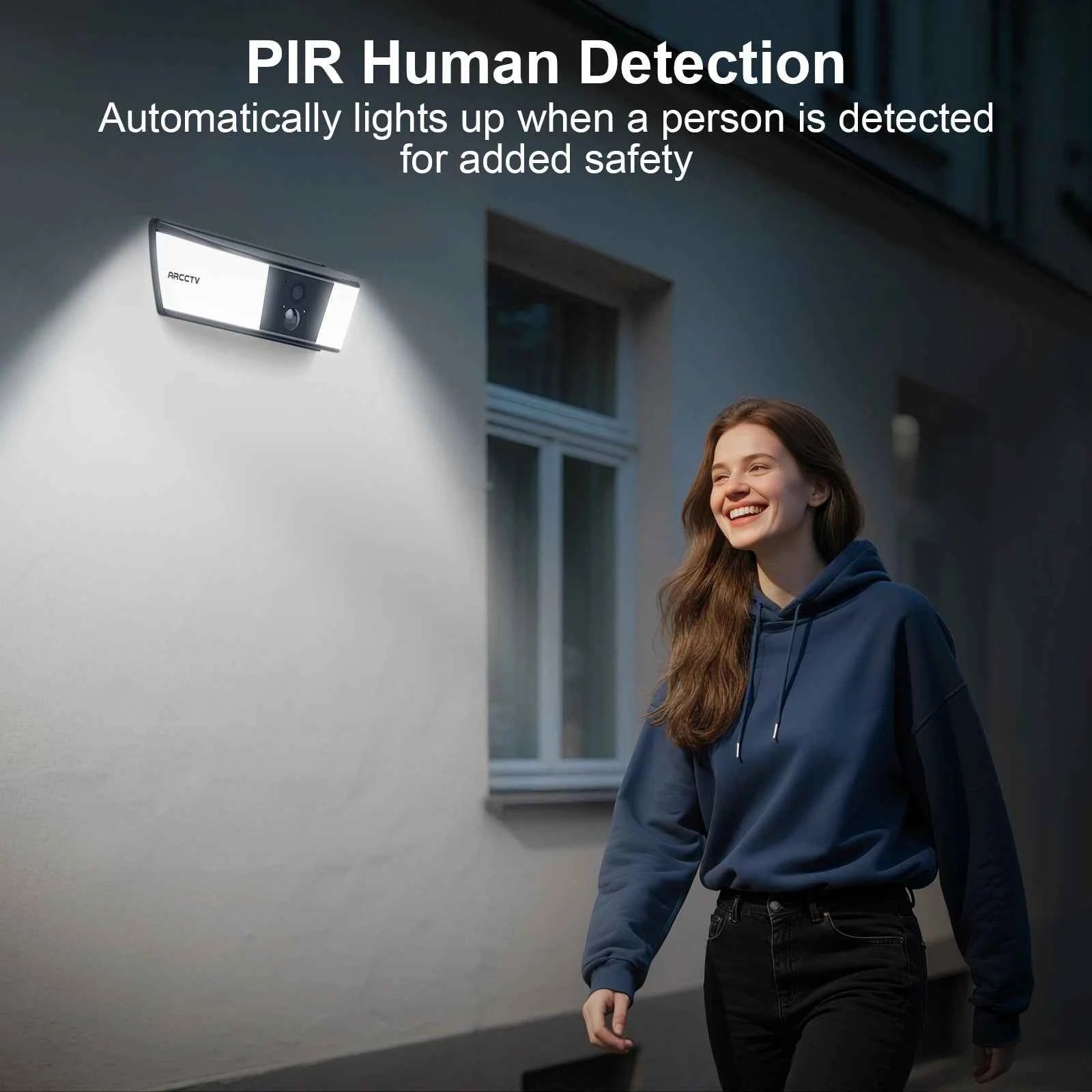ARCCTV 2K WiFi Solar Camera Security Outdoor Wireless Floodlight Camera Humanoid Detection Alarm Surveillance HD Two Way Audio - Limetastore