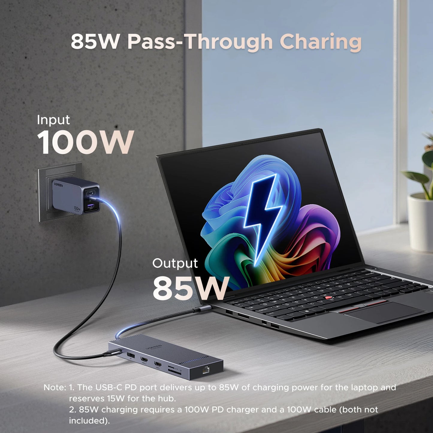 UGREEN 10‑v‑1 USB‑C zvezdišče s 4K120Hz DisplayPortom, dvojnim 4K60Hz HDMI, USB 3.2 Gen2 10Gbps