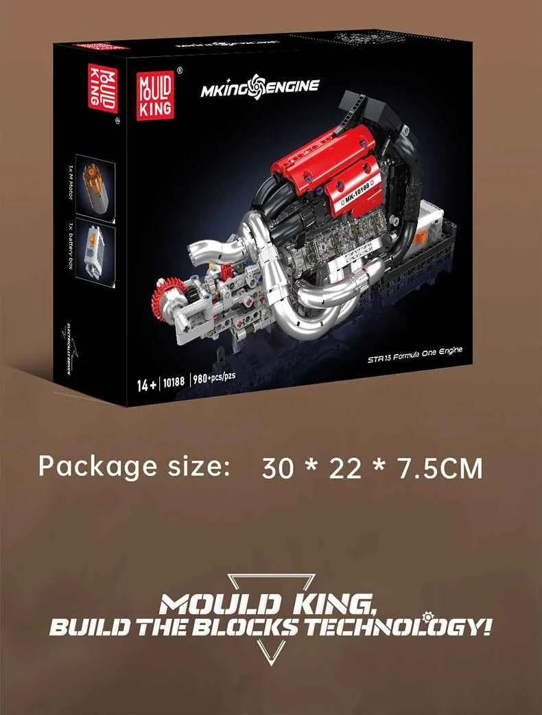 Mould King 10188 Motorized STR 13 Formula One Engine Building Set - Limetastore